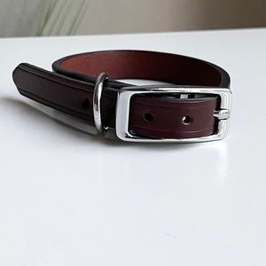 Bond & Co. - Brown Leather Bone Stud Dog Collar (Brown)